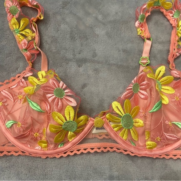 New! SET For love and lemons Daisy Jane Embroidery Bra and panty 24516 4053 - Picture 7 of 16